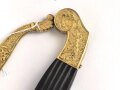 Bayern, Degen für Beamte oder Kammerherren. Ausführung mit gekröntem Monogramm " L "  . Die Klinge beidseitig ziseliert, zum Teil verputzt. Lieferant "Schorlemmer in Darmstadt" Scheide fehlt
