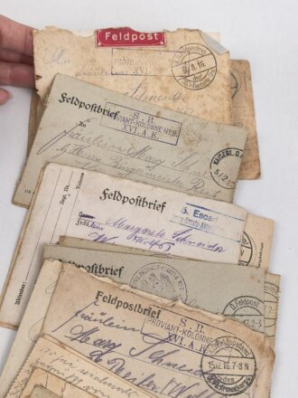 1. Weltkrieg , Konvolut Feldpost eines Angehörigen unter anderem "Pionier  ( Mineur) Kompanie 411". Insgesamt 43 Belege, dazu vier Fotos