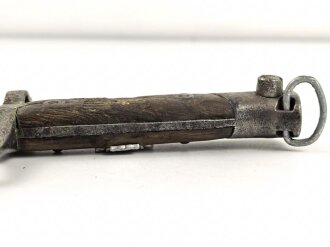Österreich k.u.k., Seitengewehr Mannlicher Modell 1895 für Unteroffiziere. Im Koppelschuh. Auf der Griffschale Emblem " "der Heimat treu"