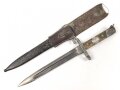 Österreich k.u.k., Seitengewehr Mannlicher Modell 1895 für Unteroffiziere. Im Koppelschuh. Auf der Griffschale Emblem " "der Heimat treu"