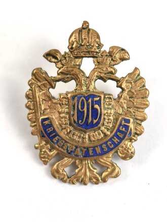 Österreich k.u.k., tragbares Abzeichen " Kriegspatenschaft 1915"