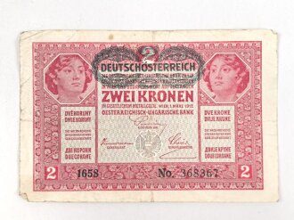 Österreich Ungarn k.u.k. , Banknote Zwei Kronen 1917