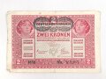 Österreich Ungarn k.u.k. , Banknote Zwei Kronen 1917