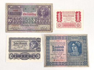 Österreich , vier Banknoten aus den 1920iger Jahren