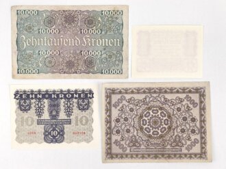 Österreich , vier Banknoten aus den 1920iger Jahren