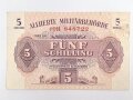 Österreich ,  Banknote "Alliierte Militärbehörde " Fünf Schilling 1944