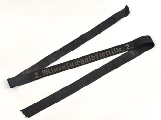 Kriegsmarine, Mützenband " 2.Minensuchhalbflottille" Gesamtlänge 148cm