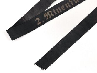 Kriegsmarine, Mützenband " 2.Minensuchhalbflottille" Gesamtlänge 148cm
