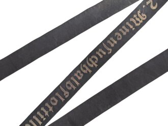 Kriegsmarine, Mützenband " 2.Minensuchhalbflottille" Gesamtlänge 148cm