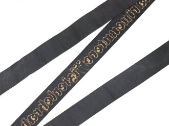 Kriegsmarine, Mützenband " 1.Marineunteroffizierlehrabteilung"  Länge knapp 150cm