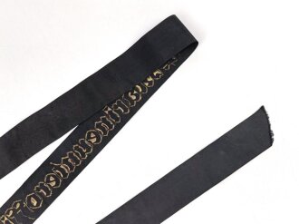 Kriegsmarine, Mützenband " 1.Marineunteroffizierlehrabteilung"  Länge knapp 150cm