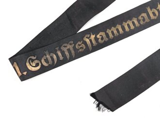 Kriegsmarine, Mützenband " 1.Schiffsstammabteilung der Nordsee" Länge 118cm