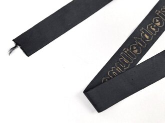 Kriegsmarine, Mützenband " 2.Marineartillerieabteilung " Länge 101cm