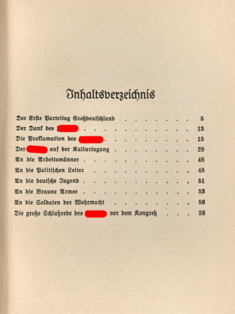 "Reden des Führers am Parteitag Großdeutschland 1938" 80 Seiten, DIN A5