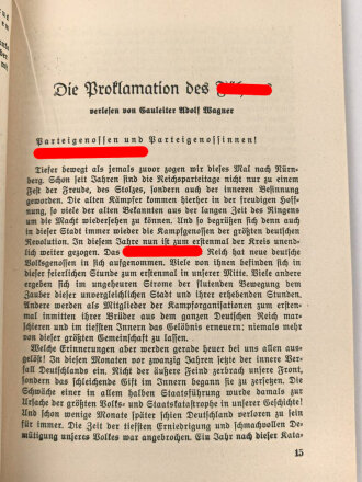 "Reden des Führers am Parteitag Großdeutschland 1938" 80 Seiten, DIN A5