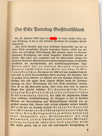 "Reden des Führers am Parteitag Großdeutschland 1938" 80 Seiten, DIN A5