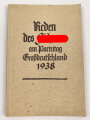 "Reden des Führers am Parteitag Großdeutschland 1938" 80 Seiten, DIN A5