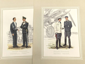 "Deutsche Uniformen" Reihe IV Uniformen der Luftwaffe seit 1934, 7 Bilder, Großformat 30 x 41 cm