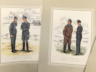 "Deutsche Uniformen" Reihe IV Uniformen der Luftwaffe seit 1934, 7 Bilder, Großformat 30 x 41 cm