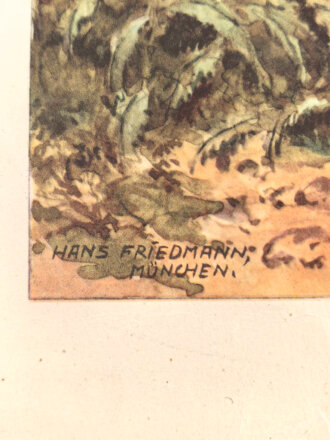 Gedenkblatt des Reichsarbeitsdienstes für einen Arbeitsmann der 1935 gedient hat, Maße 33,5 x 44 cm, stark geknickt