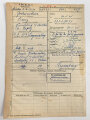 Stammrollenauszug eines Angehörigen der Wehrmacht . Gebirgsjäger Regiment 13