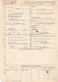 Stammrollenauszug eines Angehörigen der Wehrmacht des Pionier Bataillon 15, datiert 1940