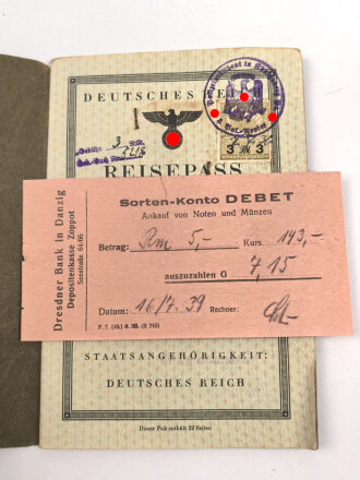 Deutsches Reich , Reisepass eines kaufmännischen...