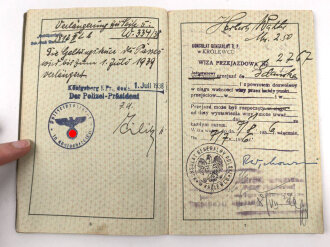 Deutsches Reich , Reisepass eines kaufmännischen Angestellten aus Königsberg, datiert 1936