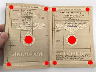 Deutsches Reich , Arbeitsbuch eines Arbeiters aus Königsberg, ausgestellt 1939
