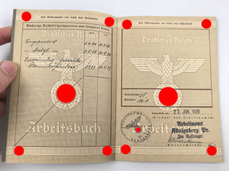Deutsches Reich , Arbeitsbuch eines Arbeiters aus Königsberg, ausgestellt 1939
