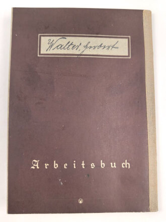 Deutsches Reich , Arbeitsbuch eines Arbeiters aus Königsberg, ausgestellt 1939