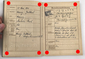 Deutsches Reich,  Arbeitsbuch eines Mitarbeiters der Adam Opel AG Rüsselsheim  in der Zeit von 1936-1945
