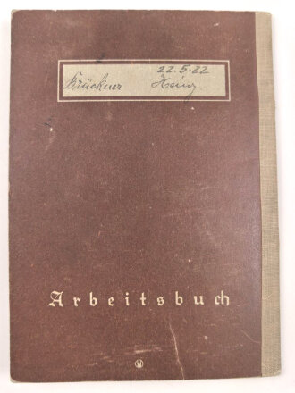 Deutsches Reich,  Arbeitsbuch eines Mitarbeiters der Adam Opel AG Rüsselsheim  in der Zeit von 1936-1945