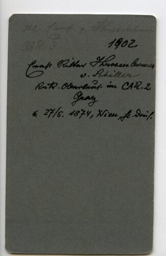 k.u.k. Österreich Ungarn, Hartkartonbild etwa 6,5 x 10,5 cm eines Fotostudios aus Graz