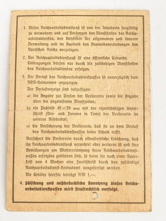Reichsarbeitsdienstpaß und Briefe einer Angehörigen aus Hessen