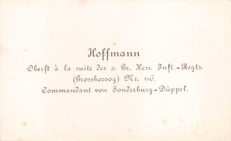 1. Weltkrieg zwei Visitenkarten eines General Majors und Kommandant von Sonderburg-Düppel