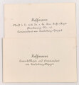 1. Weltkrieg zwei Visitenkarten eines General Majors und Kommandant von Sonderburg-Düppel