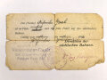 1. Weltkrieg, Freifahrschein für einen verwundeten Gefreiten, datiert 1916