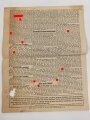 Flugblatt / Handzettel "Adolf Hitler erwache!" Sonderdruck aus Nr. 12 der deutschen Wochenzeitung "Der gerade Weg"