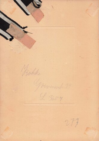 Nachlass eines  in französischer Gefangenschaft 1918 verstorbenen Angehörigen im Infanterie Regiment 461/5.