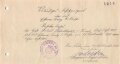 Nachlass eines  in französischer Gefangenschaft 1918 verstorbenen Angehörigen im Infanterie Regiment 461/5.