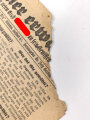 Flugblatt / Handzettel "Adolf Hitler erwache!" Sonderdruck aus Nr. 12 der deutschen Wochenzeitung "Der gerade Weg" oben rechts die Ecke abgerissen