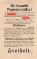 Er braucht Kanonenfutter - wer zahlt für Hitlers Krieg? Flugblatt A5 vermutlich Großbritannien
