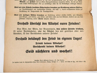 Deutsche Männer und Frauen - Warum darf jetzt kein Alkohol getrunken werden? Flugblatt des "Deutscher Bund abstinenter Frauen"
