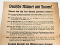 Deutsche Männer und Frauen - Warum darf jetzt kein Alkohol getrunken werden? Flugblatt des "Deutscher Bund abstinenter Frauen"