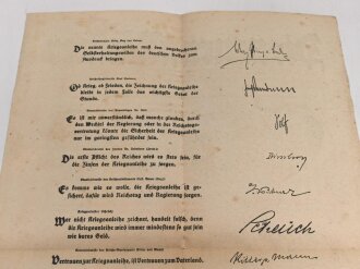Flugblatt "Die neuen Männer" Reichskanzler Prinz Max von Baden 31 x 46 cm