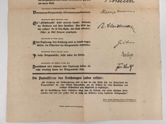 Flugblatt "Die neuen Männer" Reichskanzler Prinz Max von Baden 31 x 46 cm