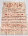 Flugblatt "Kriegsversicherung - Selbsthilfe in ernster Zeit" Österreichischer Phönix in Wien, 63 x 86 cm