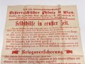 Flugblatt "Kriegsversicherung - Selbsthilfe in ernster Zeit" Österreichischer Phönix in Wien, 63 x 86 cm