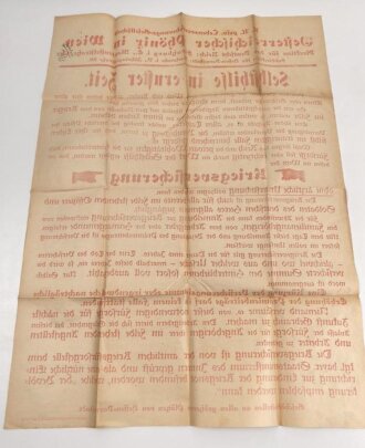 Flugblatt "Kriegsversicherung - Selbsthilfe in ernster Zeit" Österreichischer Phönix in Wien, 63 x 86 cm